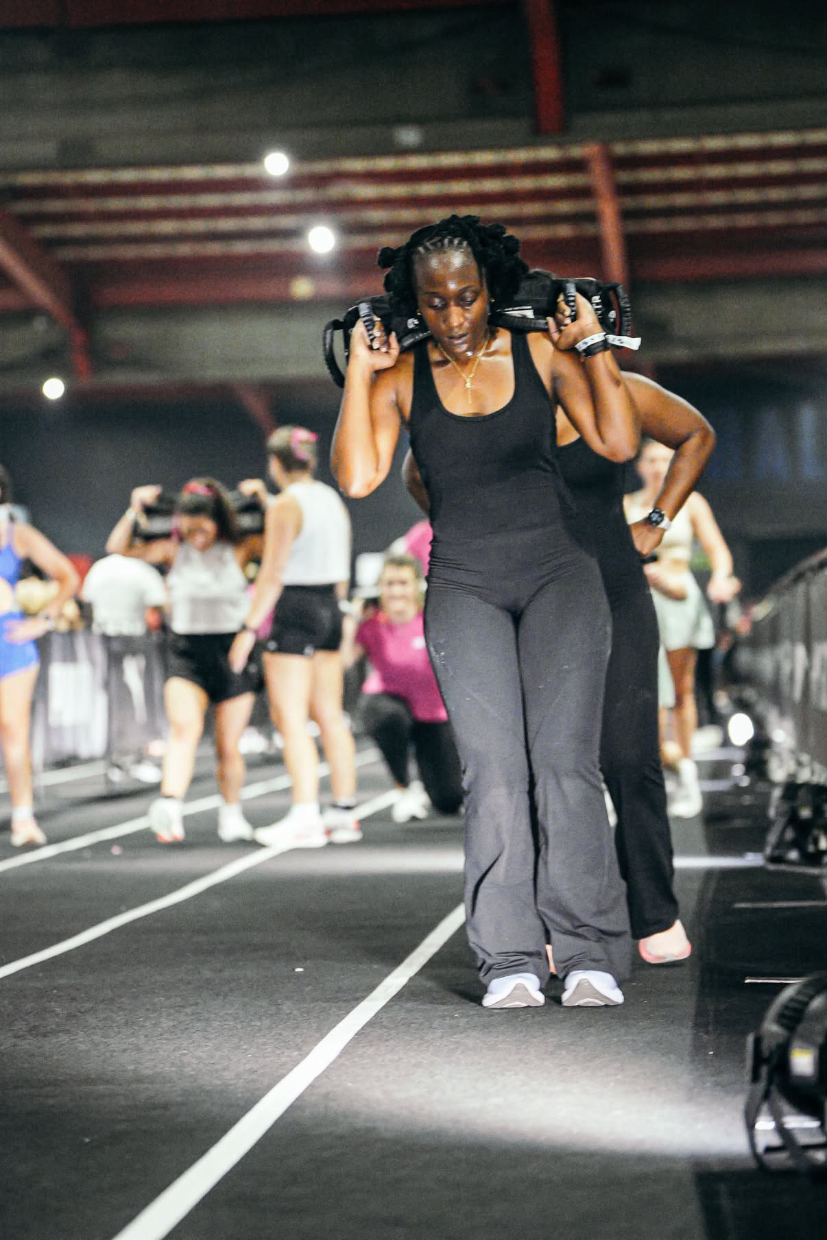 Athlete completing a weighted performance assessment